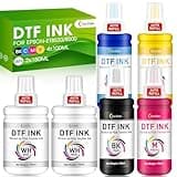 CenDale Upgraded Auto-Fill DTF Ink - 700ML DTF Transfer Ink for Epson ET-8550 ET-8500 Printers, Heat Transfer Printing Ink Set 100ml x 4 CMYK, 150 x 2 White (Anti-UV/ICC-Free)