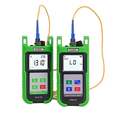 Optical Fiber Power Meter Komshine KPM-35 with 7 Wavelengths -70~+10dB + Singlemode Multimode Fiber Light Source Komshine KLS-35-MS 850/1300nm+1310/1550nm (Self Calibration)