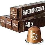 SWEET Hot Chocolate Pods | Compatible with Nespresso | 40 Aluminum Capsules | Perfect for kids or a delicious Café Mocha | Compatible with see picture #2 |