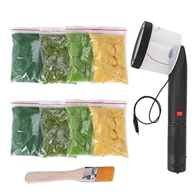 Mini Static Grass Flocking, Four Colors 8 Grass Mini Applicator for Flocking Machine, ABS Applicator with Anti-Slip Handle for DIY Scenic Modelling Sand Table Modelling Craft Tool