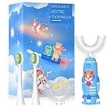 ELOTAME Kids Electric Toothbrushes u Shaped - Rechargeable Rocket Toothbrush, Electric Toothbrushes for Boys Age 2-6 2 Mins Timer, 6 Modes, 4 Brush Heads.