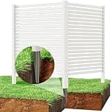 FLYYIBO Vinyl Privacy Fence for Air Conditioner, 45" W X 36" H Trash Cans Enclosure - No Dig Fence Panels AC Unit Cover, Garden Privacy Screen, Easy Install White Vinyl Enclosure for Backyard & Patio