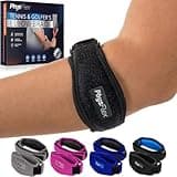 PhysFlex 2-Pack Elbow Brace for Men & Women, Adjustable Tennis & Golfer's Elbow Support Strap for Tendonitis Pain Relief - Compression Pad for Arm, Forearm, Tendon Pain Relief