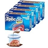 Ziploc Quart Food Storage Freezer Bags, New Stay Open Design with Stand-Up Bottom, Easy to Fill, 30 Count (Pack of 4)