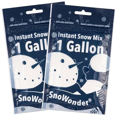 SNOWONDER Instant Snow Fake Artificial Snow, Also Great for Making Cloud Slime - Mix Makes 2 Gallons of Fake Snow