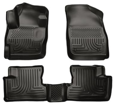 Husky Liners Weatherbeater Floor Mats | Fits 2010-2013 Mazda 3 Hatchback/Sedan | Front & 2nd Row, 3-pc Black - 98631