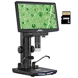 VEVOR 10.1" HDMI LCD Digital Microscope, 1300X Magnification with IPS Display, 8 LED and 2 Flexible Side Illuminations, Compatible with Windows/MacOS/TV via USB, 32GB Storage