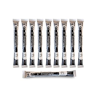 Cyalume White Emergency Glow Sticks - Premium 6” SnapLight Survival Glow Sticks with 8 Hour Duration for Use as Emergency Flares and Hiking Safety Gear (Bulk Pack of 10 Safety Glow Sticks)