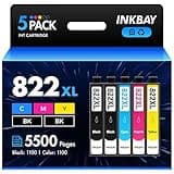 822XL Ink Cartridges Remanufactured for EPSON 822 Ink Compatible Work with EPSON Workforce Pro WF-3820 WF-3823 WF-4820 WF-4830 WF-4833 WF-4834 All-in-One Wide-Format Inkjet Printers with Latest Chip