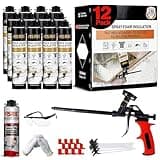 Spray Foam Insulation - Closed Cell Insulation Spray Foam Sealant 25.4 oz. Wall & Attic Acoustic Expanding Foam Spray, Covers Up to 240 Board Feet, Gun & Cleaner Included, 12 Pack