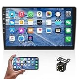 10.1 Inch Android Double Din Car Stereo Touch Screen Car Radio with WiFi GPS Navigation Mirror Link Car Multimedia Player Support Bluetooth FM Radio Receiver Dual USB Input with Backup Camera