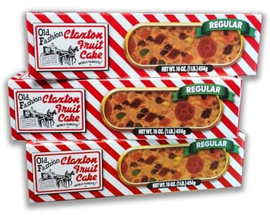 Claxton Fruit Cake – 3-Lb. Regular Recipe | Old Fashioned Holiday Fruitcake Packed in Signature Claxton Individual Gift Cartons | A Traditional Holiday Favorite 3 Pack