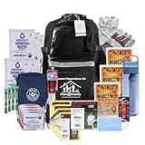 First My Family 4-Person Emergency Survival Kit with LifeStraw Water Filter - Disaster Preparedness Backpack with Hurricane and Earthquake Supplies, 72 Hour Survival Gear