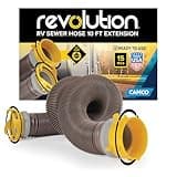 Camco Revolution 10-Foot Camper & RV Sewer Hose Extension- Features Pre-Attached 360-Degree Rotating Fittings - Heavy Duty Vinyl Construction - Made in the USA (39639)