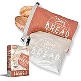 ModKitchn Reusable Bread Bags for Homemade Bread, 2-Pack XL Sourdough Bread Bags, Freezer Safe Bread Container, Bread Storage for Homemade Bread, Perfect Bread Making Accessories