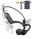 Bone Conduction Headphones, Wireless Open-Ear Headphones, Bluetooth 5.3 with Mic - MP3 Play Built-in 32GB Memory, IPX8 Waterproof Sports Headphones for Gym Workout Swimming Running Cycling, Black