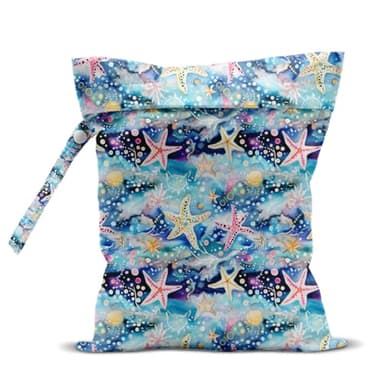 zcyxuuw Wet Bag for Swimsuit, Beach Travel Essentials Wet Dry Bag, for Sunscreen Toiletry Dirty Clothes Yoga Gym Diaper, Friends Summer Beach Vacation Gifts. Colorful starfish coral