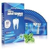 Sensitive Teeth Whitening Strips Kit: Professional Dental Whitening Set - Hydrogen Peroxide-Free Treatments for Whiter Teeth - Effective & Gentle Teeth Whitener (42 Count (Pack of 1), Mint)