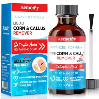 Corn Removers for Toes Foot: Liquid Salicylic Acid 17% Corns Calluses Removal Extra Strength, Fast Acting Corn Remover for Feet Fingers. 30ml