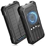 BLASOUL Solar Charger 49800mAh Power Bank - Wireless Portable Phone Charger with 4 Built-in Cable,22.5W Fast Charging Battery Pack USB C in/Output for All Cell Phone iPhone,Galaxy,Android,Etc(Black)