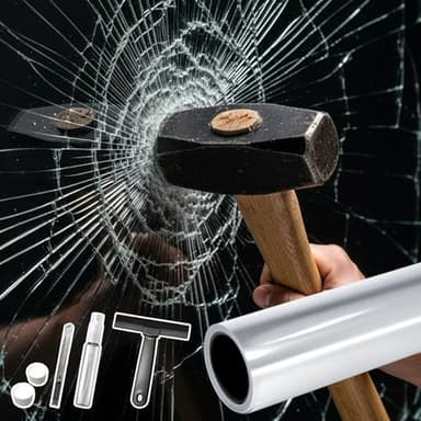 DUOFIRE Window Security Film Premium 8 Mil Tempered Glass Window Film for Enhanced Safety Adhesive Anti-Shatter for Supermarket, Display Cabinet, Home, Office Windows 35.4 x 78.7 in(Clear)