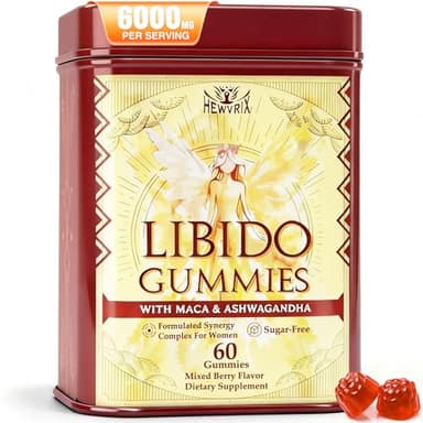 Libido Booster for Women with 1500mg Maca & 1000mg Ashwagandha, Vitamin D & B6, for Energy, Mood - Strongest Female Libido Booster + Hormone Balance for Women Cortisol Reducer | 0 Sugar, 60 Gummies