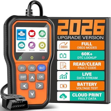 BluSon YM319 OBD2 Scanner Diagnostic Tool with Battery Tester, Check Engine Fault Code Reader with Live Data, Cloud Printing, DTC Lookup, Freeze Frame, Scan Tool for All OBDII Protocol Cars Since 1996