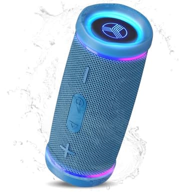 TREBLAB HD77 – Waterproof Bluetooth Speaker, 25W Loud 360° Sound, Deep Bass, IPX7, TWS Pairing, RGB Lights, 20H Battery, Portable Wireless Speaker for Outdoor, Beach, Camping, Party, Travel