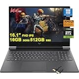 HP Victus 16 Gaming Laptop | 16.1" FHD 144Hz | AMD 8-Core Zen 4 Ryzen 7 8845HS (>i7-12700H) | 16GB DDR5 512GB SSD | GeForce RTX 4070 Graphic | Backlit USB-C FHD Privacy Camera Win11Pro + HDMI Cable
