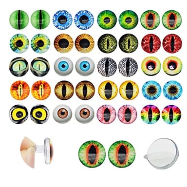 Julie Wang 100PCS 12MM Self Adhesive Dragon Animal Googly Wiggle Eyes for DIY Craft Sticker School Classroom Arts Crafts Decoration