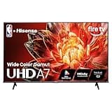Hisense 55" Class A7 Series 4K UHD Smart Fire TV (55A7NF) - Wide Color Gamut, HDR10+, Dolby Vision, Dolby Atmos, AI Sports Mode, Game Mode, ALLM, Alexa Built in with Voice Remote, Streaming TV, Black
