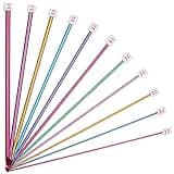 Aeelike Tunisian Crochet Hooks Set, Multicolor Tunisian Crochet Hook B-L Afghan 27cm Long Crochet Hooks, 11pcs Aluminum Tunisian Crochet Hook for Crochet Lovers & Beginners (2mm to 8mm)