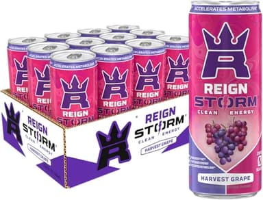 REIGN Storm, Harvest Grape, Fitness & Wellness Energy Drink, 12 Fl Oz