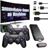 GamingBoy Wireless Retro Game Console Stick, Upgrade Retro Video Gaming Stick Built in 20000+ Games with 18 Emulators, 4K HDMI Output with 2 Pack 2.4G Wireless Controllers for Nostalgia Gifts（64GB）