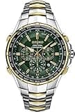 Seiko Coutura Solar Radio Wristwatch, World Time Chronograph SSG022, Sapphire Glass, Men's, Green, green, Bracelet Type