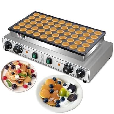 Mini Pancake Maker 50pcs Dutch Pancake Maker 1900W Mini Pancakes Maker Machine Commercial Electric Dutch Pancakes Maker, Non-stick hotcakes Maker for Restaurant