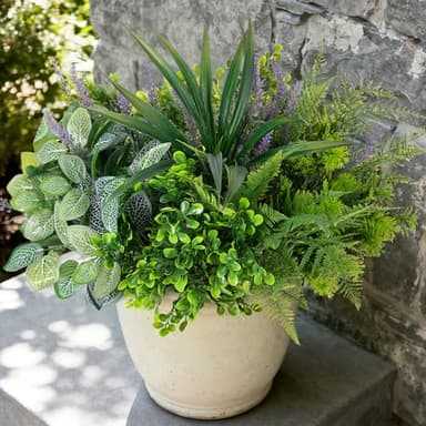 Hrobek Outdoor Faux Plants UV Resistant Fake Greenery for Outside Planter
