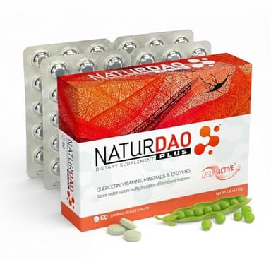 NATURDAO Plus® DAO Enzyme 1,000,000 HDU per dose - Catalase Enzyme - 8 Cofactors and Adjuvants - Advanced Histamine Blocking Formula - Food Intolerance - 60 Extended Release Tablets