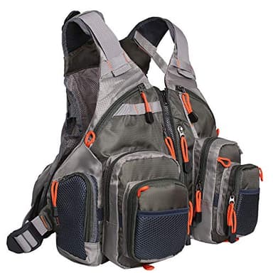 Waxaya Lightweight Fly Fishing Vest with Multi Pockets Adjustable Size Mesh Fishing Backpack for Men and Women(Green)