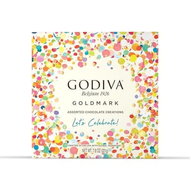 Godiva Chocolatier Limited Edition Goldmark Celebrations Assorted Cake Inspired Chocolate Gift Box, for Birthday, Thank You, Anniversary, Congratulations Gift Basket, Milk and Dark Chocolate, 18pc