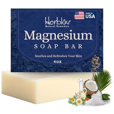 Dead Sea Magnesium Soap Bar – Deep Cleansing, Moisturizing Body Soap for Dry Itchy and All Skin Types – Shower Soap Soothes Muscles and Joints – All-Natural Exfoliating Face and Body Wash Made in USA
