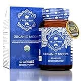 Bacopa Monnieri Supplement - Bacopa Supplements | USDA Organic Bacopa Monnieri Organic | 20X Concentrated Extract | 50% Bacosides | Brahmi Capsules | 60 Bacopa Monnieri Capsules | Bacopa Extract
