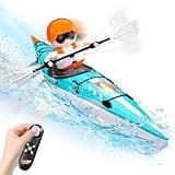 CANKETEC Kids RC Kayak Boat Toy,2.4 Ghz Remote Control Paddle Boat Toys,Toddler Water Racing Boat W/Light for Pools,Lake,Bathtub Summer Outdoor Water Toys Gift for Ages 6-12 Boys Girls