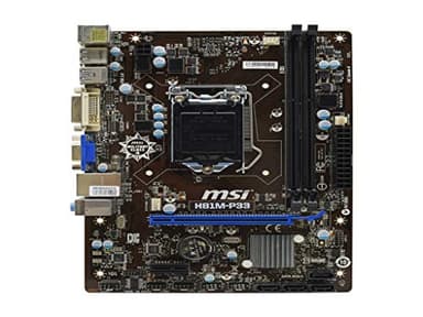 MSI Motherboard H81M-P33 Core i7 H81 LGA1150 DDR3 SATA PCI Express USB/VGA/DVI microATX Electronic Consumer Electronics