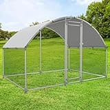 NUGRIART Large Metal Chicken Coop Walk-in Poultry Cage with Water-Resident and Anti-UV Cover Duck Rabbit Cat House Outdoor Chicken Run Pen with Round Roof
