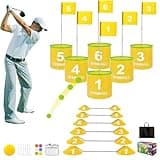 GYMMALL Golf Yard Bucket Games, 6 Holes Bucket Backyard Golf Game Set with Golf Flags for Adults & Kids Indoor Outdoor, Golf Practice Gift for Backyard, Park, Beach, Lawn