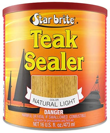 STAR BRITE Teak Sealer - No Drip, No Splash Formula - One-Coat, Durable Protection for All Fine Woods - Perfect for Outdoor Furniture & Marine Use - Natural Light 16 OZ (087916)