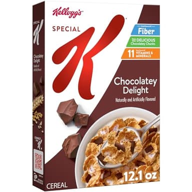 Kellogg's Special K Breakfast Cereal, Fiber Cereal, Family Breakfast, Chocolatey Delight, 12.1oz Box (1 Box)