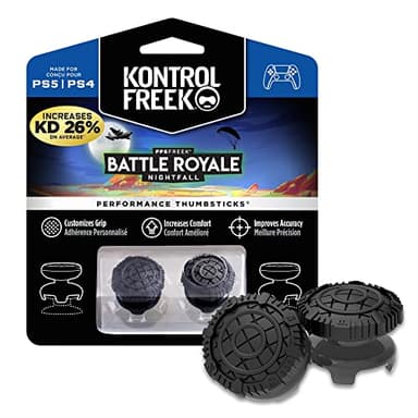 KontrolFreek FPS Freek Battle Royale Nightfall for PlayStation 4 (PS4) and PlayStation 5 (PS5) | Performance Thumbsticks | 2 High-Rise Convex Black