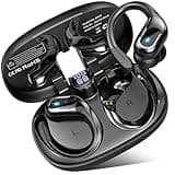 Wireless Earbud Bluetooth 5.4 Headphones 75Hrs Playtime, 2025 Bluetooth Earbuds Deep Bass Noise Cancelling Mic, Over Ear Bud with Sport Earhooks, IPX7 Waterproof Wireless Earphones for Workout/Running